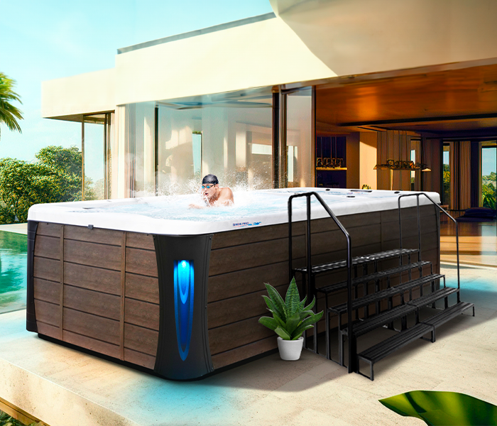 Calspas hot tub being used in a family setting - Bainbridge